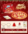 Christmas magnetic chess battle game set with Santa Claus magnets and game accessories - Santa Claus B Style + 20 Magnetic Pieces + Storage Bag