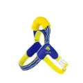 Lemon Blue adjustable pet harness vest for small dogs and cats with padded handle - S / Single Harness (Foam Handle) / Lemon Blue (Yellow & Blue)