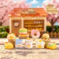 Set of cute cat food themed resin blind box figurines including burger and donut cat styles - A198 Meow Food Shop 8 Pcs / Random One