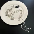 Silver rhinestone star hair chain tassel clip fashion braiding accessory for women and girls - Rhinestone Star Clip