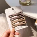 Minimalist matte hair clips set in brown and khaki, elegant side duckbill clips for daily wear. - H11-6 Figure-8 Clip