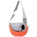 Comfortable breathable orange and gray mesh pet sling carrier for cats and dogs - No. 11 Upgraded Version Orange & Grey
