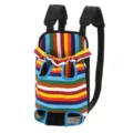 Colorful striped front pet carrier backpack for small dogs and cats - S / Colorful Stripes with Shoulder Pad