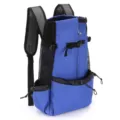 Breathable blue pet carrier backpack for small dogs and cats with mesh ventilation sides - S [1 Front Buckle] / Blue