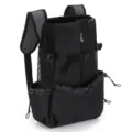 Black portable pet backpack with breathable mesh design for dogs and outdoor travel - S [1 Front Buckle] / Black