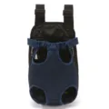 Navy blue breathable mesh pet carrier backpack for small dogs and cats - Navy Blue