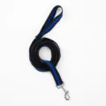 Durable blue and black striped bungee dog leash with heavy-duty metal snap hook - Blue Shock-Absorbing Elastic Rope