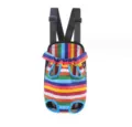 Rainbow striped pet front carrier backpack for cats and small dogs, portable and breathable - Multicolor Stripes