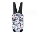 Nautical pattern pet front carrier backpack with breathable mesh and adjustable straps - White Boat Cat