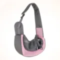 Breathable pink mesh pet sling carrier for small dogs and cats travel shoulder bag - Pink
