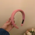 Roze brede gebreide haarband voor vrouwen, mesh gewoven haarhoepel mode haaraccessoire. - Roze