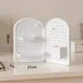 Faltbarer weißer bogenförmiger Lochplatten-Schreibtisch-Organizer mit Maßangaben - JLG2505201 Weiß
