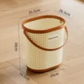 Großer Wäschesammler aus Kunststoffgeflecht in Beige und Braun mit praktischem Griff - Braun und Gelb