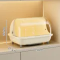 Eleganter cremeweißer staubdichter Becherhalter mit klarem Deckel, 39x27,5x25,5cm - L / Cremeweiß