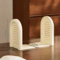 Cremeweiße faltbare Buchstützen für den Schreibtisch mit Größenmarkierungen - 2er-Set / Cremeweiß