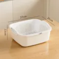 Zweistöckiger Küchen-Abtropfkorb in Cremeweiß, 27x25x11cm zum Waschen von Obst - L / Weiß