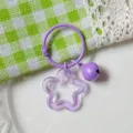 Lovely purple acrylic star and bell keychain accessory variant for bag or key decoration - Transparent Purple Star Keychain