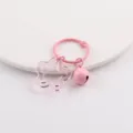 Süßer rosa Metallring mit transparentem Acrylstern und kleiner Glocke für DIY-Zubehör - Rosa