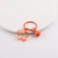 Orangener transparenter Stern-Schlüsselanhänger mit kleiner Glocke für DIY-Zubehör - Orange