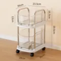 Rollwagen mit 2 Ebenen, transparenten Behältern und weißem Rahmen für die Organisation - Weiß/Klar