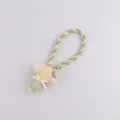Cute mushroom braided phone strap and keychain, candy color woven wrist lanyard for women. - Yellow