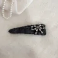 Elegant dark grey fuzzy hair clip with sparkling rhinestone bow for women daily wear. - Dark Gray Bowknot