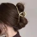 Grande molletta per capelli in metallo da donna design geometrico griffe per capelli - 1# Oro taglia piccola (11 cm)