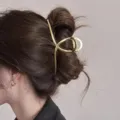 Grande molletta per capelli in metallo dorato, elegante fermaglio geometrico per acconciatura. - 2# Oro grande (14 cm)