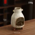Handgefertigter Wabi-Sabi Keramik-Räuchergefäß für Palo Santo und Salbei, 16,8 cm - Schornsteintöpfe mit zwei Henkeln