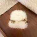 Pince à cheveux en fausse fourrure pelucheuse avec motif marron, élégante et tendance. - Environ 5cm / Léopard Blanc