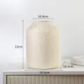Vase en céramique côtelée crème minimaliste avec étiquettes de dimension 22cm - Rêve d'Été (Macaron) -- Grand Pot