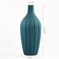 Jarrón de cerámica azul verde azulado minimalista con textura acanalada para hogar - Liuyan / Verde