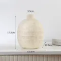 Vase élégant en céramique mouchetée crème avec mesures de taille détaillées. - Rêve d'Été (Macaron) -- Mine