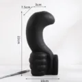 Vase en céramique noir moderne en forme de main avec marquage de hauteur de 22cm - Pouce levé / Noir