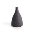 Minimalist matte black ceramic flower vase with a grainy sand texture for modern home decor - Small Black Figurine (Xinian)