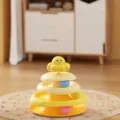 Girotondo per gatti giallo a tre livelli con polpo e palline colorate per casa - Giallo