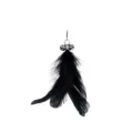 Replacement black feather cat teaser toy attachment with integrated small silver bells - Replacement Head - Black Feather