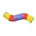 Rainbow-colored S-shaped cat tunnel toy with crinkle fabric and collapsible design - S-Shaped / Standard