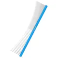 Pettine professionale curvo in metallo per la cura di cani e gatti a pelo lungo, blu - Pettine Curvo con Manico Ovale Luna / 16cm / Blu