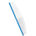 Professional blue curved pet grooming comb for long haired dogs and cats with metal teeth - Round Handle Curved Comb / 16cm / Blue