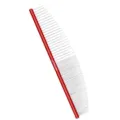 Professional HATELI curved red pet comb for long-haired cats and dogs grooming tool - Round Handle Curved Comb / 16cm / Red