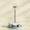 Gioco girevole per gatti a forma di polpo con bacchetta a molla e sfera distributore - Piatto Girevole Blu