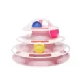 Torre gioco per gatti a 3 livelli rosa con palline colorate per un divertimento infinito - Rosa Stile 1