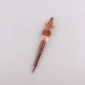 Christmas beaded pen gingerbread man topper brown glitter gel variant model. - Dotted Gingerbread Man