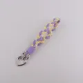 Purple and yellow braided phone strap wrist lanyard featuring cute metal heart clasp - Purple & Yellow