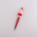 Christmas Santa Claus silicone bead ballpoint pen variant in red color with fuzzy ball. - Santa Claus