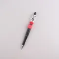 Halloween Silikon Perlenkugelschreiber mit lustigem Skelett-Aufsatz und roten Karo-Perlen. - Skelett-Stil
