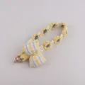 Handcrafted Woven Floral Phone Lanyard with Plaid Bow Cute Crochet Wrist Strap Keychain - Yellow