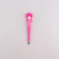 Rosa simpatico fiocco perline penna a sfera creativo silicone DIY plastica penna scrittura - Rosso rosa