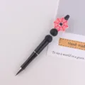 Creative handmade silicone spider web ballpoint pen with rhinestone beads for smooth writing. - Red